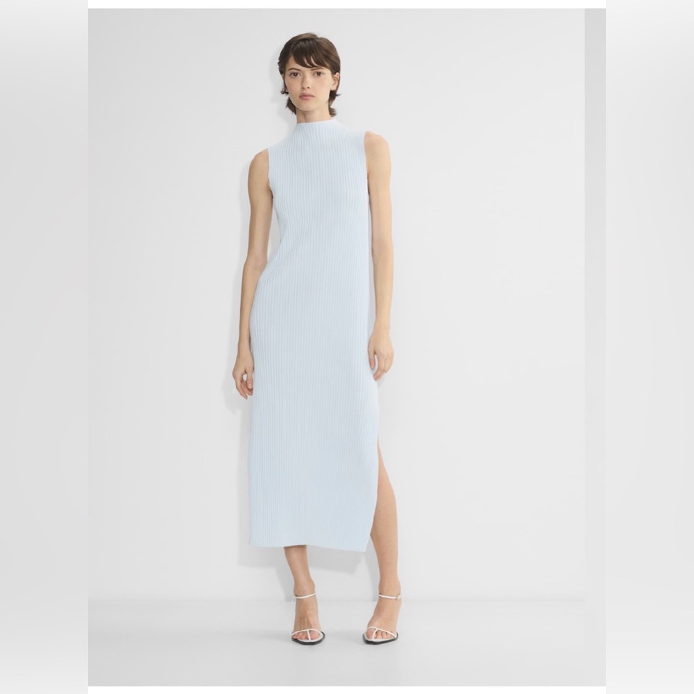 Babaton Ivory Pleated Maxi Dress